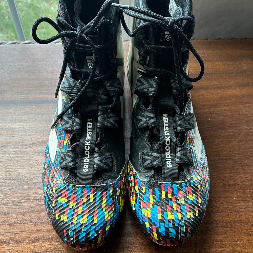 Adidas Cleats FREAK GRIDLOCK SYSTEM Black & Multi-Color Sz 15 - Picture 3 of 9